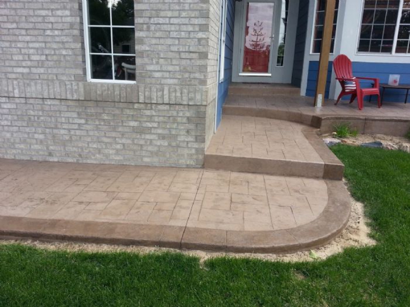 Slice It Landscaping Project photo 1 - Stamped concrete front patio