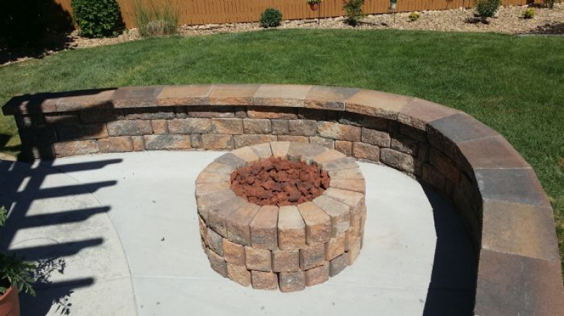 Slice It Landscaping Project photo 19 - Fire pit and retaining wall