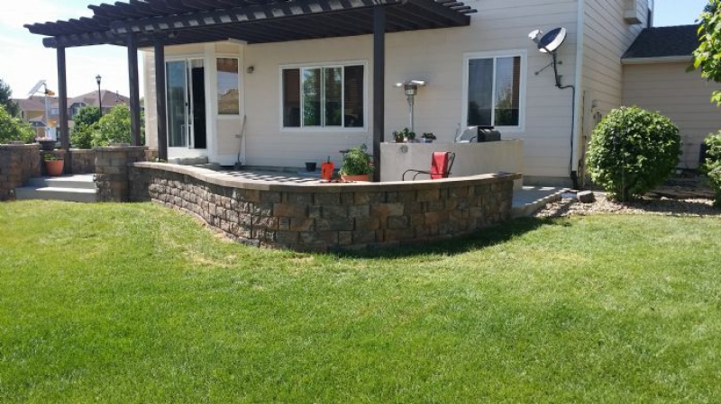 Slice It Landscaping Project photo 12 - Fire pit and retaining wall