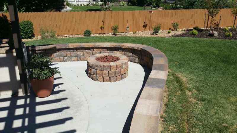 Slice It Landscaping Project photo 18 - Fire pit and retaining wall