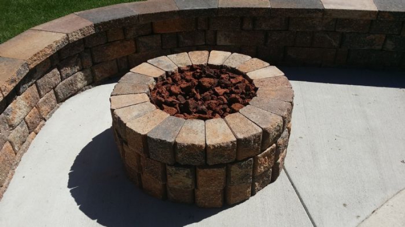 Slice It Landscaping Project photo 15 - Fire pit and retaining wall