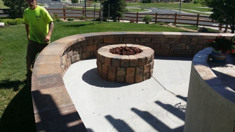 Slice It Landscaping Project photo 14 - Fire pit and retaining wall