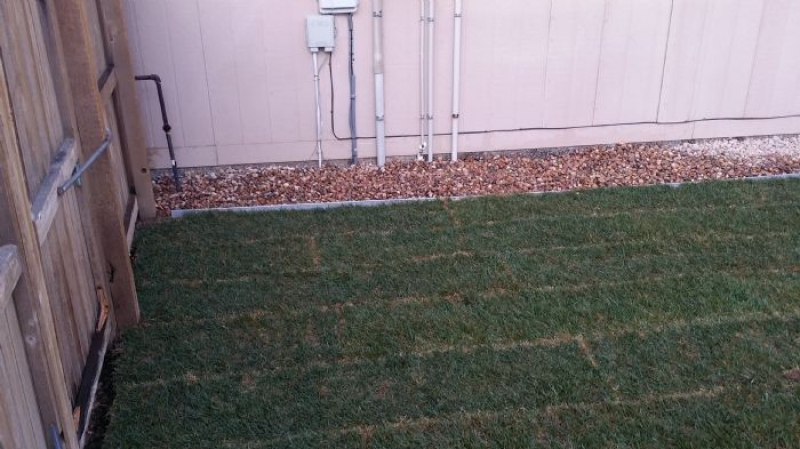 Slice It Landscaping Project photo 7 - Back yard sod and patio