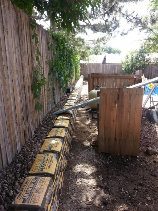 Slice It Landscaping Project photo 2 - Concrete bag retaining wall