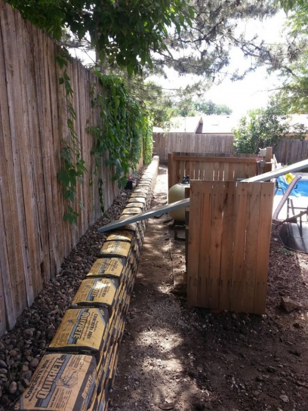 Slice It Landscaping Project photo 4 - Concrete bag retaining wall