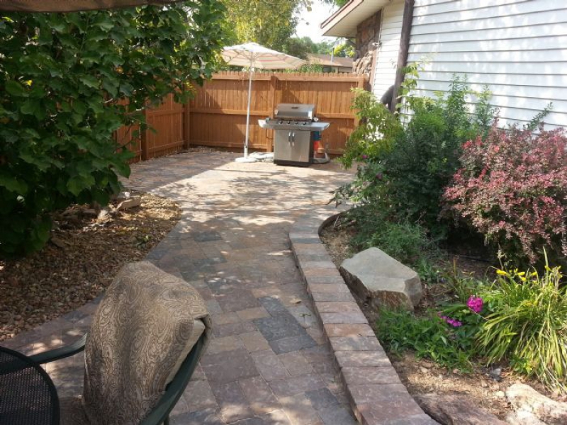 Slice It Landscaping Project photo 5 - Large paver patio w/ gas fire pit