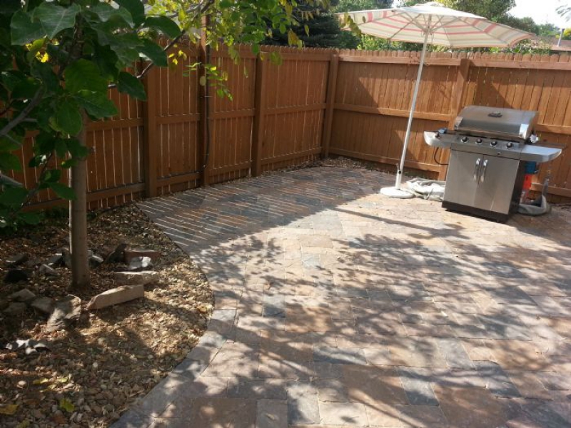 Slice It Landscaping Project photo 6 - Large paver patio w/ gas fire pit